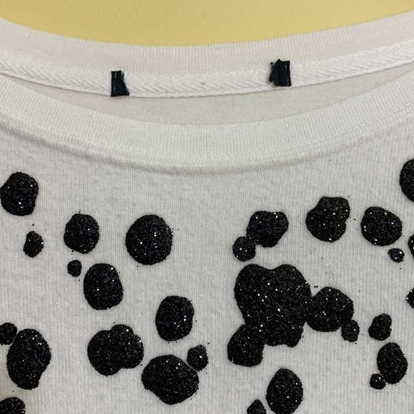 Wildfox | White Black Dalmatian Glitter 3D Spotted Jumper Long Sleeve Sweater XS - Picture 8 of 16